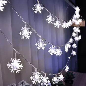 Božični Party vodoodporna LED Snežinka Svetlobe Niz Počitnice na Prostem Dekoracijo LED Snežinka Svetlobe Niz