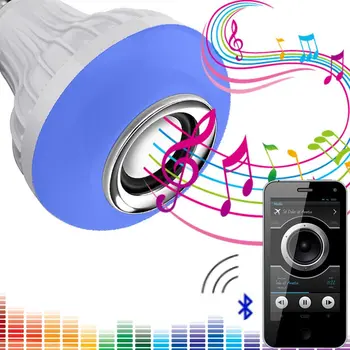 BRELONG LED Žarnice Bluetooth Zvočnik, E27 6W RGB Zamenjava Luči Brezžične Stereo Audio (Stereo zvok s 24-Tipko Daljinskega upravljalnika