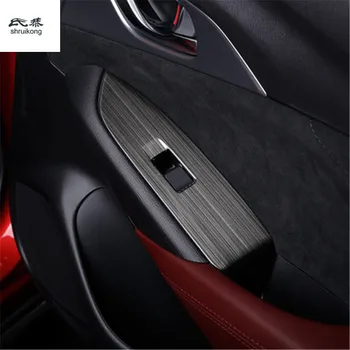 Brezplačna dostava 4pcs/veliko nerjavnega jekla okno dvignite ploščo, okrasnimi bleščicami avto dodatki za Mazda CX-3 CX 3 CX3-2018