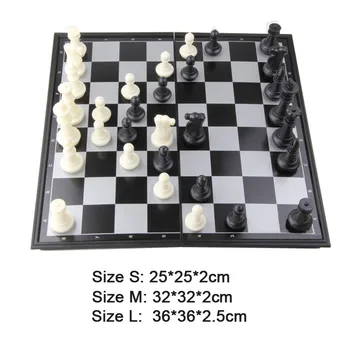 BSTFAMLY BOKI Plastičnih Šahovska garnitura Chessman Mednarodno Šahovsko Igro, Zložljiva Šahovnice Magnetni Šah Kos Souptoy Igrača Darilo I5.