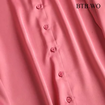 BTB.IG Ženske Urad Dama Multicolor Moda Saten Priložnostne Bluzo Za Lady Tunika Vrhovi Long Sleeve Majica 2021 Ženski Blusas