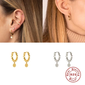CANNER 925 Sterling Srebrna zvezda Luksuzni Hoop Uhan za vse Ženske-tekma srebrn uhan Piercing Earings Nakit pendientes