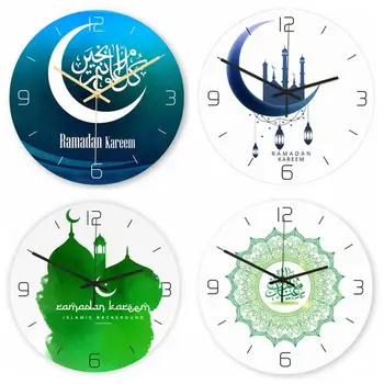 CHZLL 30 cm Eid Mubarak Stenske Ure Pribor Eid Mubarak Okraski za Dom Ramadana Watch Islam, Muslimanska Primeru Stranka Dobave