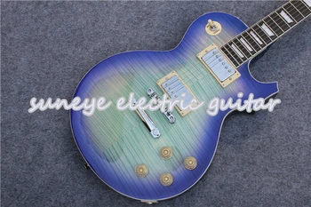 Debelo Tiger Zrn Konča Suneye Standardna Električna Kitara Chrome Strojna oprema DIY Kitaro Komplet Pearl Vdelan Guitarra Electrica