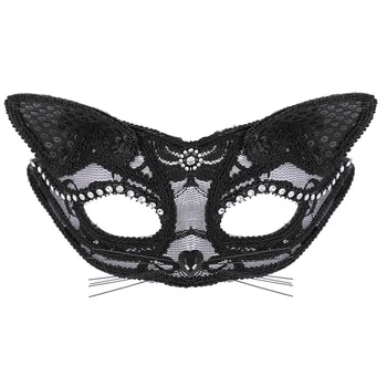 Dekleta Seksi Masko Mačka Ženska Maske Za Obraz Halloween Cosplay Mascarillas Anime Mascaras Fancy Kitty Pusta Črno Masko Masques