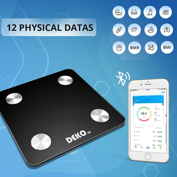 DEKO Digitalni Telesne Maščobe Obsega Smart Bluetooth Teža Obsega BMI Health Monitor Tehtanje Lestvica Za Telesne Teže