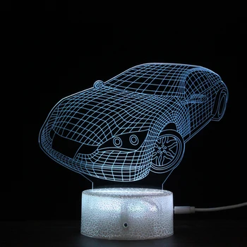 Dekorativne Lahka 3D Luči Plug-in, v Sedmih Barvnih LED Nočna Lučka za Otroke Moderno Preprost Spalnica Postelji v Dnevni Sobi Mizo Lučka