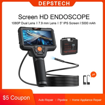 DEPSTECH Borescope 1080P Dual-Objektiv Endoskop 7.9 mm HD-Pregledovalna Kamera s 5