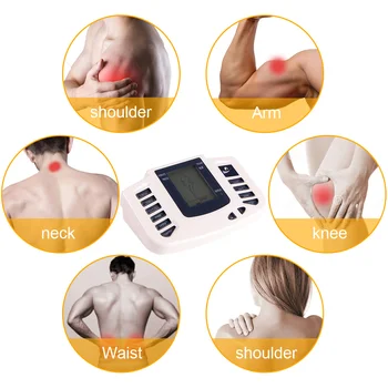 DESET Električni Stimulator Mišic ruske gumb, Telo se Sprostite Mišice Massager Impulz Terapijo Akupunkture Natikači+8 Blazine+box+rokavice
