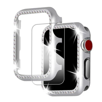 Diamond trak za apple watch pasu 5 4 44 mm 40 mm iwatch band watchband+Diamond primeru zajema in Zaščitnik Zaslon