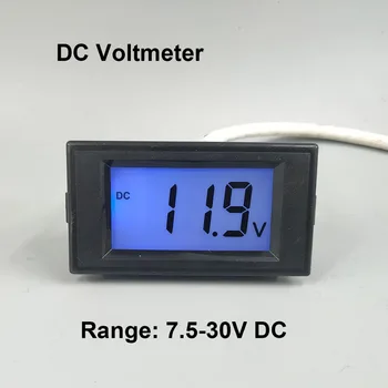 Digitalni LCD Panel Voltmeter DC 7.5-30V Modra backlingt DC Monitor napetost meter