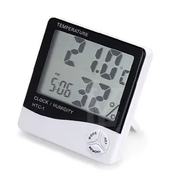 Digitalni Temperatura Vlažnost Meter Vremenske Postaje Zunanja Notranja Ura LCD Elektronski Termometer, Higrometer Meter Budilka