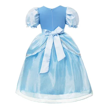 Disney Pravljica Malo Stekla Natikači Kostum za Otroke Fancy Princesa Pepelka Obleko Dekleta svate Modro Žogo Obleke