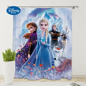 Disney risanke zavese novo digitalno natisnjena brušena senčenje zavese Zamrznjene elsa Princesa digital custom zavese fant dekle