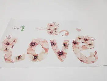 DIY ljubezenska Pisma, PVC Stenske Nalepke Cvet Flamingo Nalepko Domov, Dnevna Soba, Spalnica Dekoracijo Izmenljive Sodobne Umetnosti Vinilne Nalepke