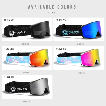 Dragon Pozimi Snowboard Očala Anti Meglo Premaz sončna Očala UV400 Zaščito Optimizirana Leče Buljiti Design D292