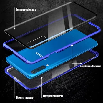 Dvojni Stranski 360-Stopinjski Magnetni Adsorpcije Steklo Ohišje Za Samsung Galaxy S9 S10 S9 Plus S10E 5G A8 2018 Telefon Primeru Zajema