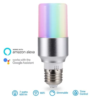 E27 B22 E14 Smart WiFi Žarnica, LED Sijalka APP Remote Control 7W RGB Magic Light Bulb Povezati z Amazon Alexa Google