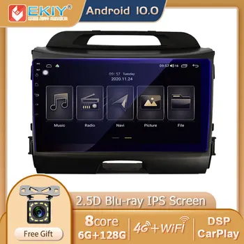 EKIY Blu-ray IPS 6 G+128G DSP Za Kia Sportage 3 4 SL 2010-2016 Android 10 avtoradio Večpredstavnostna Video Predvajalnik Navigacija GPS 2 Din