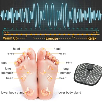 Električni EMS Stopala Massager ABS Fizioterapija Oživljanju Pedikura Deset Stopala Vibrator Brezžični Noge Mišični Stimulator Unisex