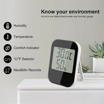 Elektronski Sobni Termometer, Higrometer Digitalni dom Temperatura Merilnega Instrumenta Vlažnost zaslonu Merilnika baterijski pogon