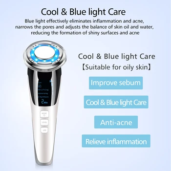 EMS LED Foton Terapija Sonic Vibracije Gubam Odstranjevalec Vroče Kul Zdravljenje Anti Aging nego Kože Čiščenje orodja orodje za Pomlajevanje