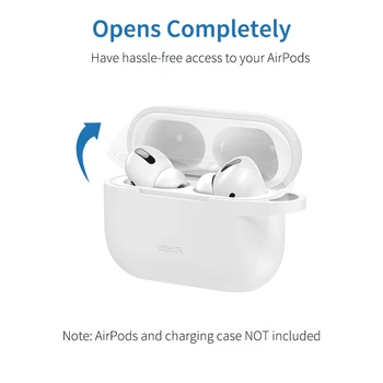 ESR Odklonijo Silikonsko Ohišje za Apple EarPods Pro Mehko Kožo, Vitek Pokrov Šok, ki Absorbira Zaščitna torbica z Keychain za Slušalke
