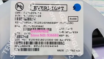 EVERLIGHT LED Osvetlitvijo High Power LED 1-2W 3030 6V Cool bela 130-155LM TV Aplikacijo, 62-123PUNC/F125160VM58SBF-T