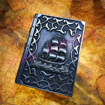 Evropski stil, vklesan piratske ladje, knjige oblikovan nakit polje, škatla za shranjevanje, lepe obrti, domači dekoracijo