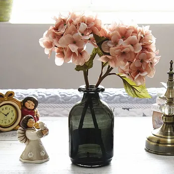 Evropski Umetno Cvetje Hydrangea Bouquent Svile Ponaredek Cvetje Stranko Poroko Neveste Dekor Flores Artificiales Domov DIY Dekor