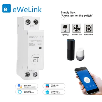 EWelink 1P WiFi daljinski upravljalnik vezja breakerSmart din železniški prehod compatiable z amazon Alexa in google dom za Pametni Dom