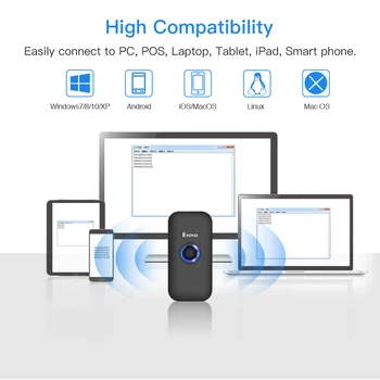 Eyoyo EY-009 Mini 1D/2D črtne kode QR Scanner 2.4 G Wireless&Bluetooth Bar Code Reader Prenosni 1D QR Slike Skener za IOS Android