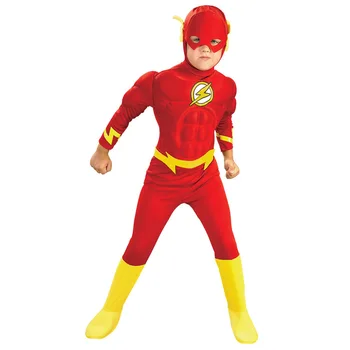 Fant Superheroj Flash Kostum Rdeče Jumpsuit Halloween Cosplay Stranka Obleko Fantasia Obleko