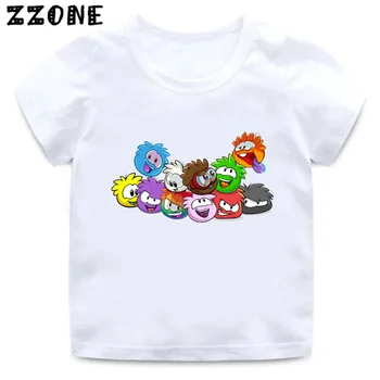 Fantje/Dekleta KC22 Club Penguin Mavrica Puffle Risanka Print majica s kratkimi rokavi Otroci Smešno Oblačila Baby Poletje Kratek Rokav T-shirt