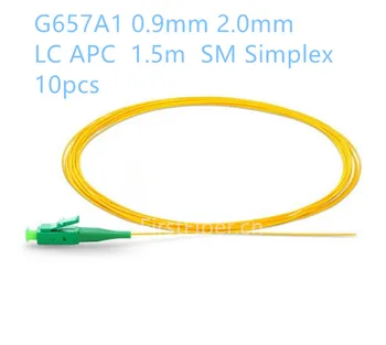 FirstFiber 1,5 m 10pcs LC/APC G657A vlaken Podaljšek kabel Simplex 9/125 Single Mode Fiber Optic Kika - 0,9 mm 2,0 mm PVC Jakna