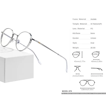 FONEX Čistega Titana Očal Okvir Moških Ultralahkih Retro Krog Kratkovidnost Optični Recept Očala Okvirji Ženske Očala 879