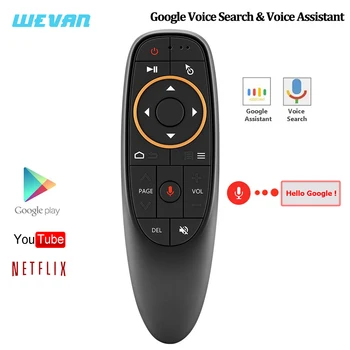 G10 Google Voice Daljinski upravljalnik 2.4 G Brezžični Zraka Miško Mikrofon Žiroskop IR Učenje za Android TV Box HK1 H96 Max X96 Mini