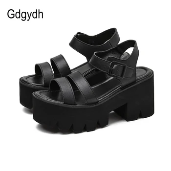 Gdgydh Black Platformo Ženske Sandale Poletje 2021 Ženski Čevlji Ženska Blok Pete Moda Sponke Vzročno Sandali Poceni Visoke Kakovosti
