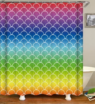 Geometrijske tuš zavesa tkanina 3d kopalnica tuš zavese kopel zaveso, s trnkov nepremočljiva tuš zavese Ali Mat