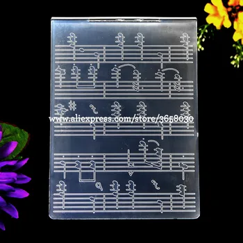 Glasbeni rezultat Glasbeni notaciji Plastičnih Reliefi Mapo Za Album DIY Album Kartico, Orodje, Plastika Predlogo 10.5x14.5 cm 8070520