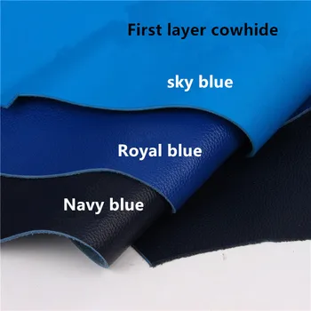 Globoko Modro Modro Modro Nebo, liči Vzorec Prva Plast Usnja Cowhide Usnje Tkanina Ročno izdelan Diy Kavč Sedežne Blazine Usnje