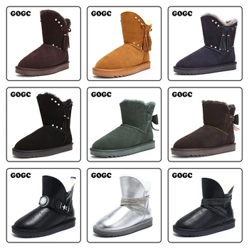 GOGC srečen paket škornji ženske snow škornji pravega usnja ženske škornji Zimski Čevlji Za Ženske do leta 2020 čevlji za ženske ženski čevlji