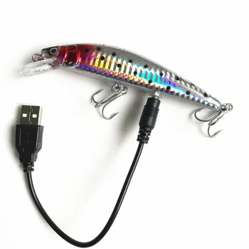Gorgons Slano Ribolov Vab Umetne Vabe USB Polnilne Luči Pisanec LED Električnih Vibracij Buzz Trzanje Jerkbait