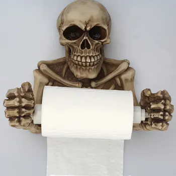 Halloween Ustvarjalnost Toaletni Papir Držalo Lovilec Roll Tkiva Polica Okostje Kopalnica Dekor Stenske Plošče Doma Shranjevanje Rack
