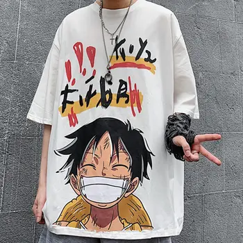 Harajuku tshirts estetske risanka natisnjeni vrhovi poletje kratka sleeved hip hop high street majica s kratkimi rokavi ženske moški letnik vrhovi oversize