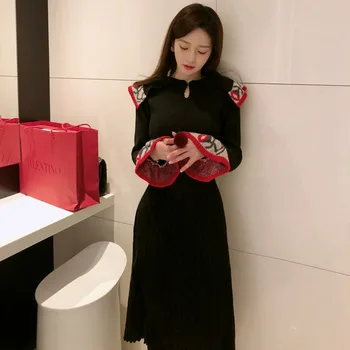 HAYBLST blagovne Znamke Ženska Pulover Obleko Obleke Za Ženske do leta 2020 Padec Zimska Oblačila v korejskem Slogu Dolg Rokav Pletenje Elegantna Oblačila