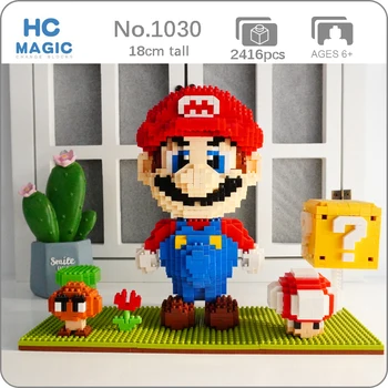 HC Super Mario Igre Goomba Kovanec Cvet Slika gradnika 3D Model DIY Majhnih Blokov Mini Diamond Opeke Igrača za Otroke Boy