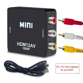 HDMI na RCA AV Pretvornik/CVSB L/R Video Polje HD 1080P 1920*1080 60Hz HDMI2AV Podpira NTSC PAL Izhod HDMI Za AV Debelo