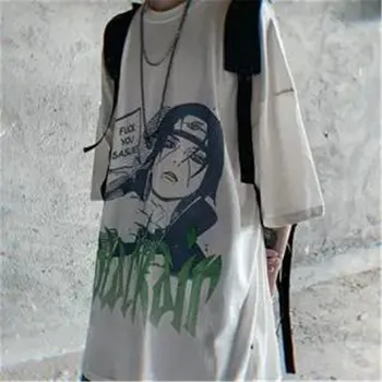 Hip Hop Naruto Majica s kratkimi rokavi Moški Japonski Svoboden T-shirt Ulične Harajuku Priložnostne Kratek Rokav Svoboden Poletje Vrhovi Tee Japonska Tshirts