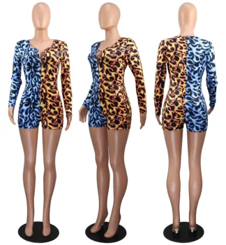 Hirigin Ženske Priložnostne Jumpsuit Moda Natisnjeni Slim Fit Kratke Jumpsuit Jesen Pomlad Suh Jumpsuit Sleepwear Homewear